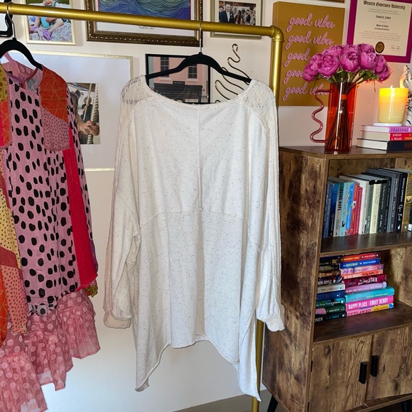 Free People Ivory Oversized Boho Tunic Pullover - Picture 6 of 13